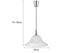 LED Zugpendelleuchte Glas weiß höhenverstellbar Silber, Ø 39cm
