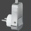 Leselampe LIGARA Silber Weiß, Stecker-Spot mit Schalter & Flexarm, Höhe 26,5cm