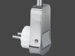 Leselampe LIGARA Silber Weiß, Stecker-Spot mit Schalter & Flexarm, Höhe 26,5cm