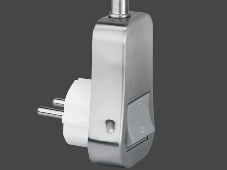 Leselampe LIGARA Silber Weiß, Stecker-Spot mit Schalter & Flexarm, Höhe 26,5cm