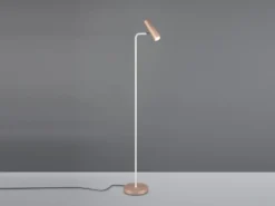 Leselampe MARLEY Metall Coffee / Weiß, Spot schwenkbar, Höhe 151cm
