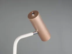 Leselampe MARLEY Metall Coffee / Weiß, Spot schwenkbar, Höhe 151cm