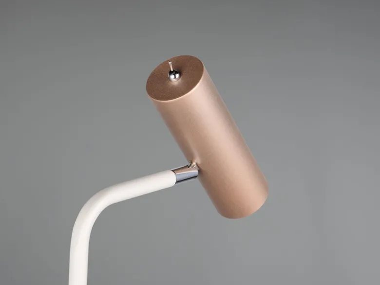 Leselampe MARLEY Metall Coffee / Weiß, Spot schwenkbar, Höhe 151cm