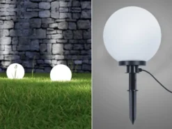 Leuchtkugel BOLO für den Garten mit Strom Weiß, 5m Kabel, Ø 30 cm