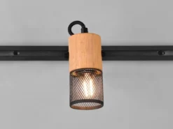 Lichtschienensystem mit 5 Holz Spots & Einspeisung 4-adrig, Länge 202,5cm