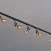 Lichtschienensystem mit 5 Holz Spots & Einspeisung 3-adrig, Länge 202,5cm