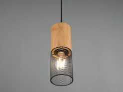 Lichtschienensystem mit 8x Holz Pendel & Einspeisung 4-adrig, Länge 202,5cm