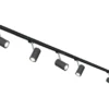 Lichtschienensystem Schwarz mit 5 Spots & Einspeisung 3-adrig, Länge 202,5cm