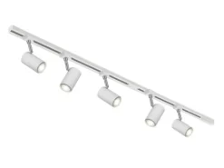 Lichtschienensystem Weiß mit 5 Spots & Einspeisung 4-adrig, Länge 202,5cm