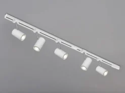 Lichtschienensystem Weiß mit 5 Spots & Einspeisung 4-adrig, Länge 202,5cm