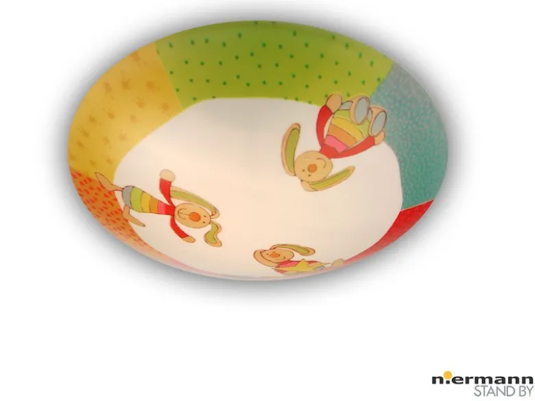 Lustige Deckenschale Rainbow Rabbit Motiv bringt gute Laune ins Kinderzimmer!