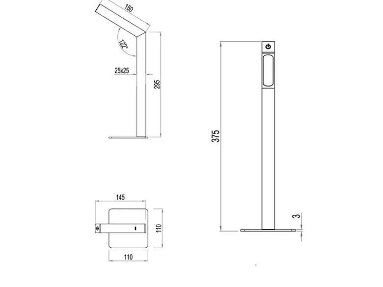 Magnetische Akku Schreibtischlampe SKIP Schwarz, dimmbar, Höhe 37cm