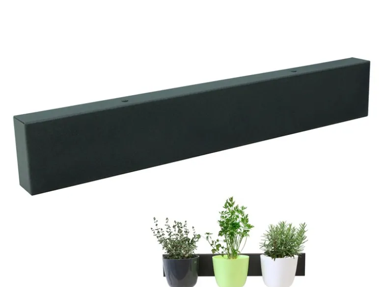 Magnettafel Balken Metall Anthrazit, 50 x 8cm - für Magnetische Töpfe, Deko