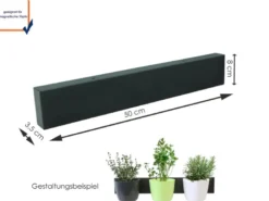 Magnettafel Balken Metall Anthrazit, 50 x 8cm - für Magnetische Töpfe, Deko