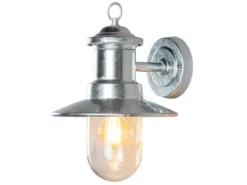 Maritime LED Außenwandlaterne galvanisierter Stahl & klares Glas, Höhe 30,5cm