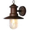 Maritime LED Außenwandlaterne Rostoptik & klares Glas, Höhe 30,5cm