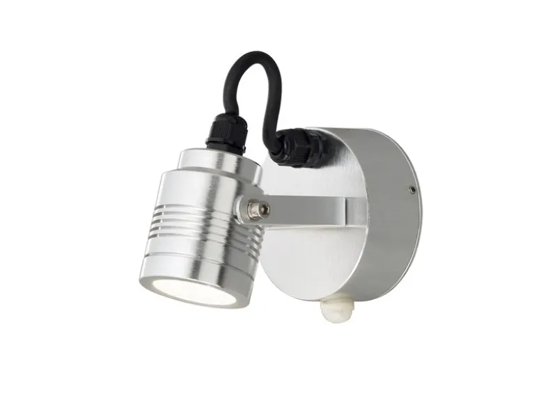 Massiver Aluminium Wandspot MONZA, Bewegungsmelder, schwenkbar, 240 Lm