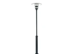 Mastleuchte / Gartenlaterne FREJA, Höhe 232 cm, Alu schwarz / Glas klar, E27