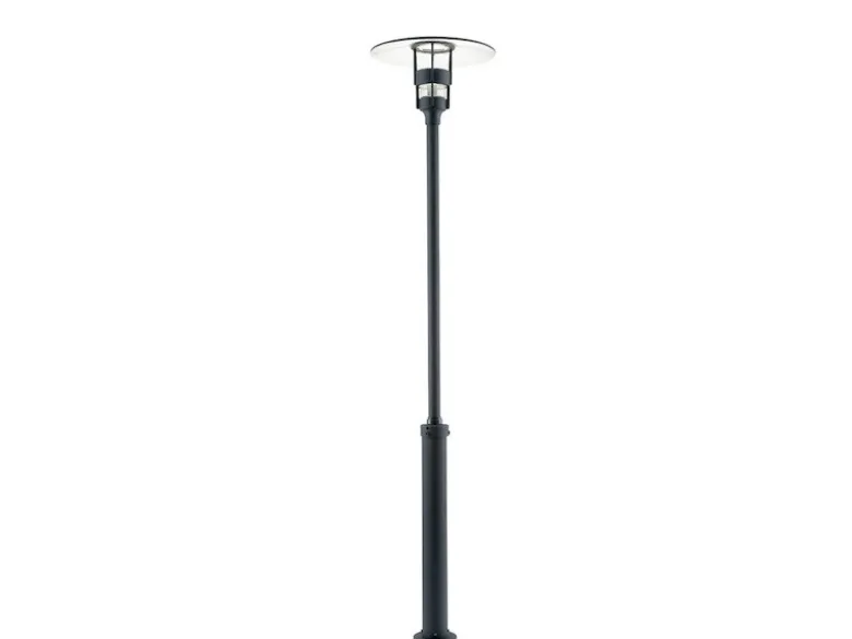 Mastleuchte / Gartenlaterne FREJA, Höhe 232 cm, Alu schwarz / Glas klar, E27