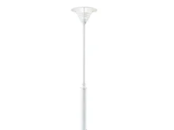 Mastleuchte / Gartenlaterne GEMINI, Höhe 220 cm, E27, Alu weiß / Opalglas
