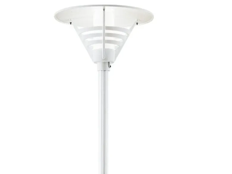 Mastleuchte / Gartenlaterne GEMINI, Höhe 220 cm, E27, Alu weiß / Opalglas
