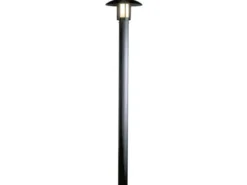 Mastleuchte / Gartenlaterne HEIMDAL, Höhe 200 cm, Alu schwarz / Glas opal, E27