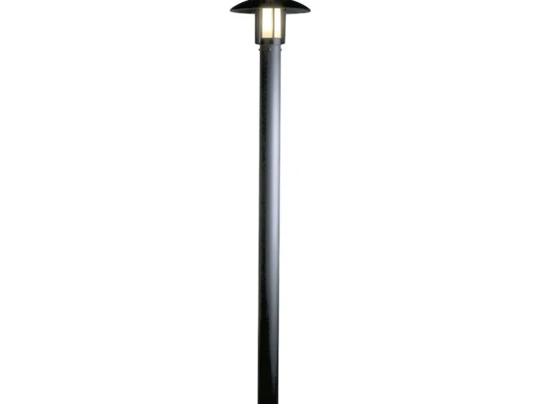 Mastleuchte / Gartenlaterne HEIMDAL, Höhe 200 cm, Alu schwarz / Glas opal, E27