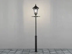 Mastleuchte VIRGO Laterne aus Aluminium Schwarz, Höhe 255cm