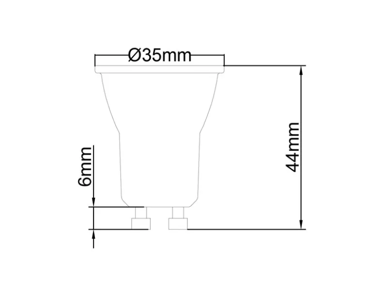 MINI GU10 LED - 4 Watt, 345 Lumen, 3000 Kelvin Warmweiß - 3 Stufen Dimmer