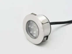 Mini LED Bodeneinbauspots Edelstahl/Glas Basisset 3er SET mit Trafo Ø7cm IP44