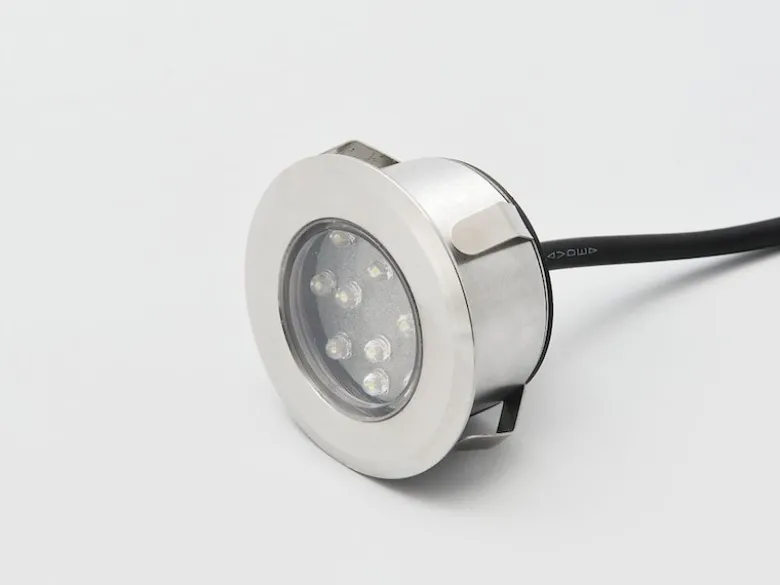 Mini LED Bodeneinbauspots Edelstahl/Glas Basisset 3er SET mit Trafo Ø7cm IP44