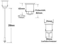 Mini LED Bodeneinbauspots 3er Erweiterungsset Edelstahl/Glas Ø3,5cm IP44