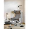 Minimalistische LED Stehleuchte, Metall Schwarz matt, Höhe 149cm