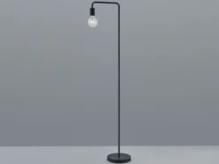 Minimalistische LED Stehleuchte, Metall Schwarz matt, Höhe 149cm