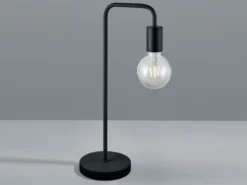 Minimalistische LED Tischleuchte, Metall Schwarz matt, Höhe 51cm