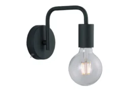 Minimalistische LED Wandlampe Schwarz mit Schalter, Höhe 15cm