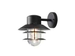 Moderne Außen Wandlaterne MODENA hängend, Aluminium Schwarz, Höhe 24cm