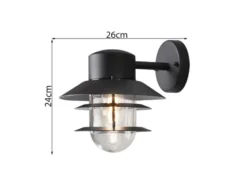 Moderne Außen Wandlaterne MODENA hängend, Aluminium Schwarz, Höhe 24cm