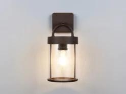 Moderne Außenwandleuchte ALMERIA Laterne in Rostoptik, Höhe 29cm