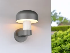 Moderne Außenwandleuchte FRASER Anthrazit & Betonoptik, Höhe 24cm