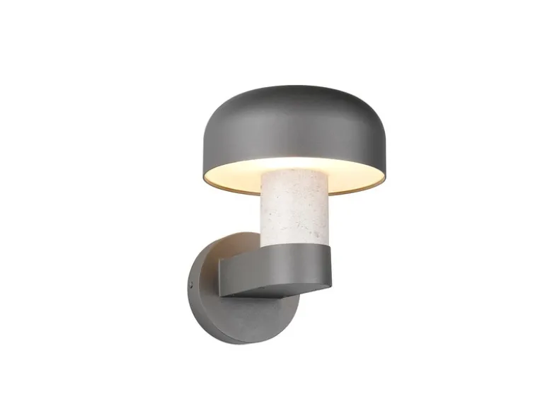 Moderne Außenwandleuchte FRASER Anthrazit & Betonoptik, Höhe 24cm