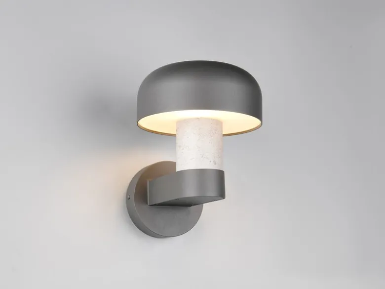 Moderne Außenwandleuchte FRASER Anthrazit & Betonoptik, Höhe 24cm