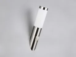 Moderne Außenwandleuchte TRIOTO mit Bewegungsmelder Silber, Höhe 39cm