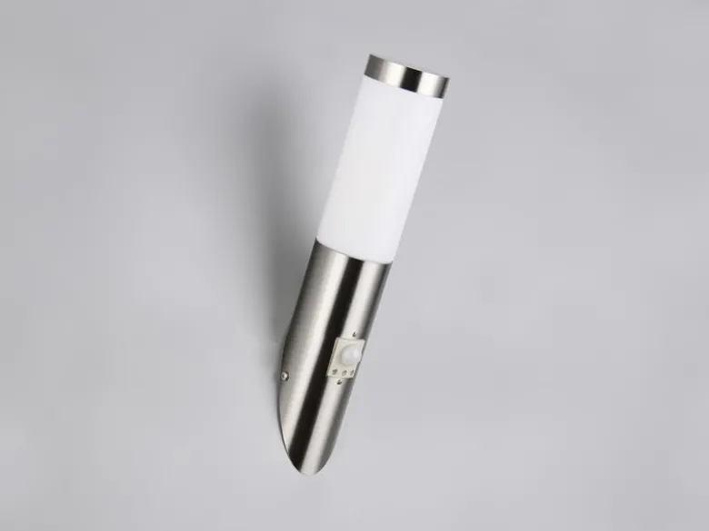 Moderne Außenwandleuchte TRIOTO mit Bewegungsmelder Silber, Höhe 39cm