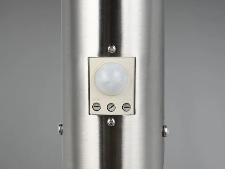 Moderne Außenwandleuchte TRIOTO mit Bewegungsmelder Silber, Höhe 39cm