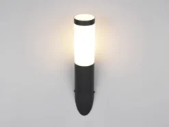 Moderne Außenwandleuchte TRIOTO aus Edelstahl in Schwarz, Höhe 39cm