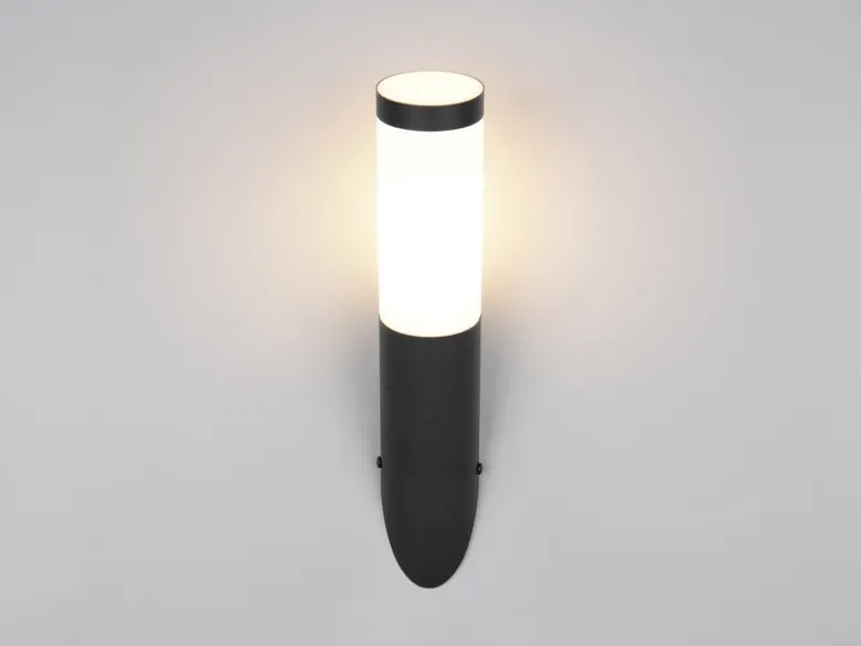 Moderne Außenwandleuchte TRIOTO aus Edelstahl in Schwarz, Höhe 39cm