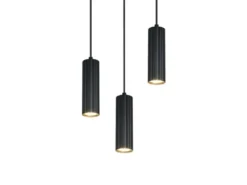 Moderne Cluster Pendelleuchte SOKA 3-flammig aus Metall Schwarz Ø 28cm