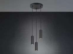 Moderne Cluster Pendelleuchte SOKA 3-flammig aus Metall Schwarz Ø 28cm