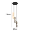 Moderne Cluster Pendelleuchte STREAM 3-flammig aus Metall in Coffee Tönen, Ø28cm